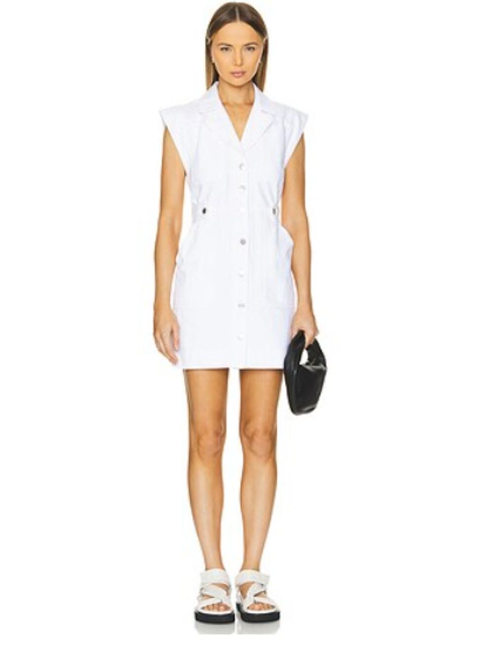 Veronica Beard Jax Dress Womans 12 Denim Utility Button Front Pockets Womans 12